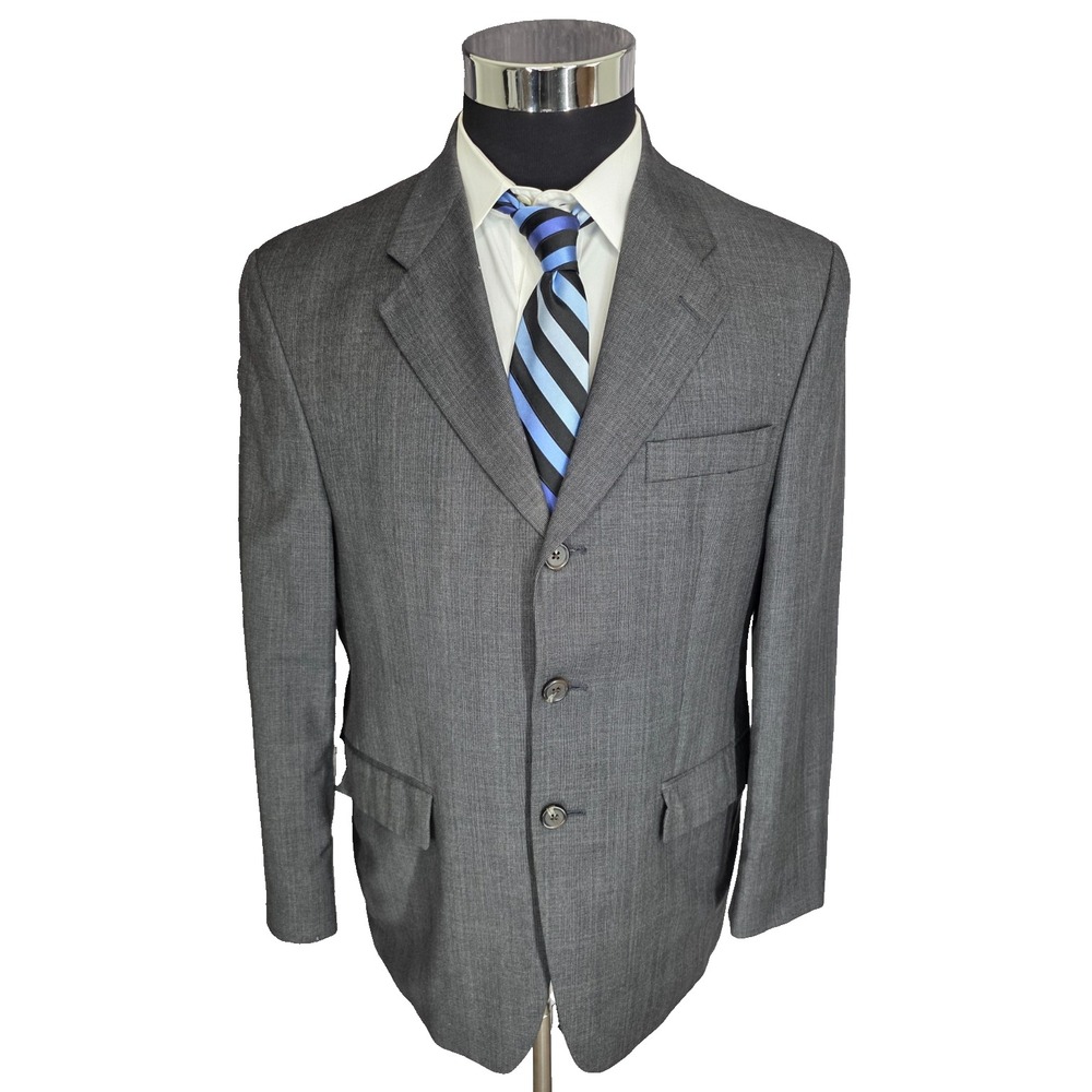 Chaps Ralph Lauren Blazer Mens 38S‎ Gray Sports Coat Jacket 3 B Cashmere Blend